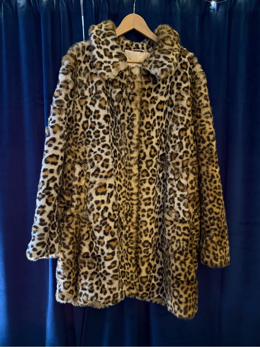 Leopard Print Faux Fur Coat - Women's Animal Print Jacket